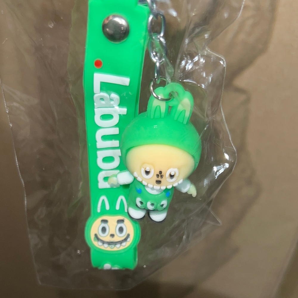 Labubu Green Keychain with Strap
